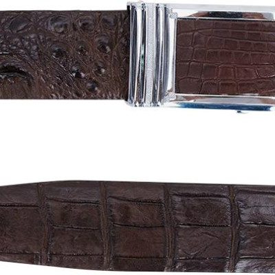 Thắt Lưng Nam Da Cá Sấu Gai Lưng Bản Lớn Huy Hoàng HT4227 - Nâu Đất