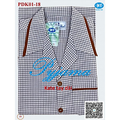 Bộ Pyjama HUONGTAM Kate tay dài nam cao cấp(PDK01). Chất liệu Kate loại tốt:  mềm mại, thoáng mát, không phai màu.