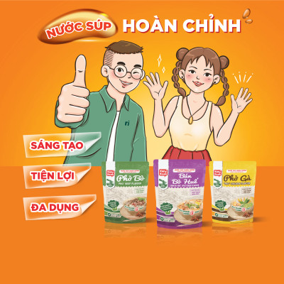 Nước Súp Cô Đặc Vị Phở Gà KanKook Gói 210g Nấu/Trộn Ăn Liền Gia Vị Hoàn Chỉnh Chuẩn Vị Phở Sài Gòn