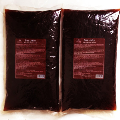 Combo 2 gói Trân Châu đen 3Q Sea Jelly 2 kg / Thạch 3Q Caramel Sea Jelly (ngon, dai giòn sần sật - dùng trực tiếp mà không cần nấu hay chế biến khác)