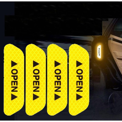 Bộ 4 decal dán phản quang trang trí ô tô OPEN cánh cửa xe ô tô - Phản Quang báo hiệu cửa xe đang mở loại tốt nhiều màu