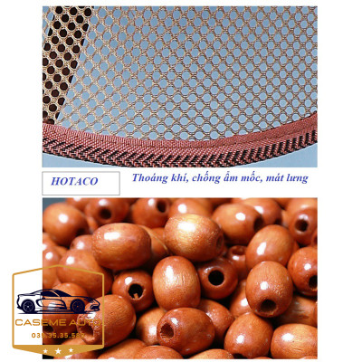 Tựa Lưng Lưới Đan Hạt Gỗ Dành Cho Ghế Ô Tô Và Văn Phòng Chống Mỏi Lưng - Hàng Chính Hãng