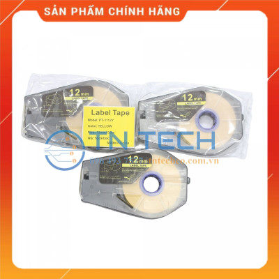 Nhãn in CANON PT-1112Y - Chữ đen nền vàng 12MM x 30M - Dùng cho máy in ống CANON [Hàng nhập khẩu]