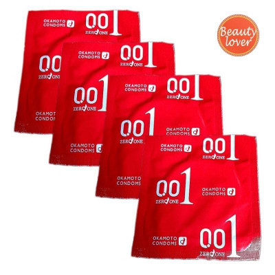 Bao Cao Su Okamoto 001 PU Siêu Mỏng, Truyền Nhiệt Nhanh, Tăng Khoái Cảm - Hộp 4 Bao