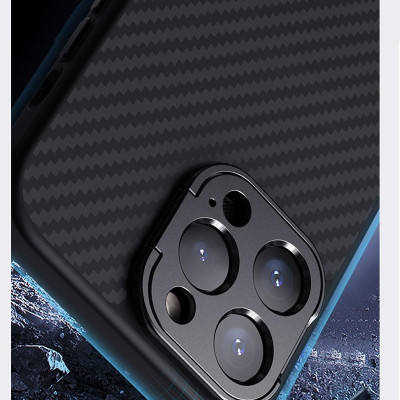Ốp Lưng Sợi Carbon Chống Rơi Chống Trượt Cho Iphone 15 Pro / 15 Pro Max / 14 Pro Max hiệu Nillkin CarboProp hỗ trợ sạc từ có giá đỡ bảo vệ camera - Hàng chính hãng