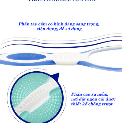 Dụng Cụ Cạo Lưỡi Người Lớn Sản Xuất Tại Thụy Sĩ Trisa Double Action - Hồng