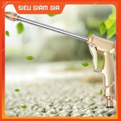 Bộ dây vòi xịt nước rửa xe, tưới cây . tăng áp 3 lần, loại 3m, 5m 206701-3 đầu đồng,cút nối nhựa vàng+ tặng đai