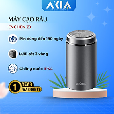Máy cạo râu mini Enchen Z3 - Lưỡi dao 3 vòng tự mài, chống kẹt râu, pin dùng đến 3 tháng - Hàng chính hãng