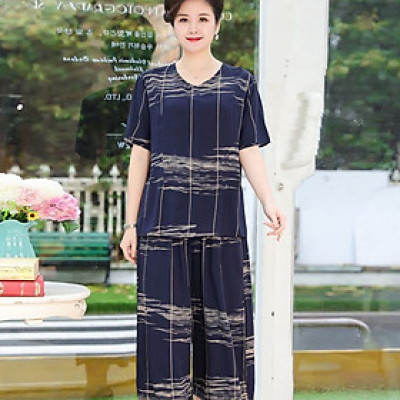 Đồ bộ trung niên, chất liệu mát, thấm hút mồ hôi, đồ bộ nữ kiểu set đi chơi, bộ đồ trung niên cho bà cho mẹ, Nesa TN01