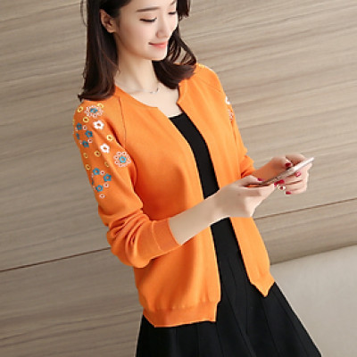 Áo Len Nữ Kiểu Khoác Cardigan Thời Trang Korea Thu Đông Họa Tiết Hoa Thêu ALNO20 MayHomes 