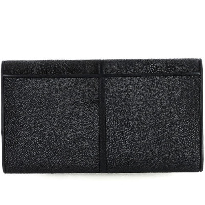 HJ3501-02-03-04 - Ví nữ da cá đuối Huy Hoàng 1 sọc màu trắng đen