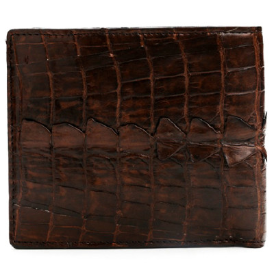 HJ2207-08-09-42 - Ví nam Huy Hoàng da cá sấu gai đuôi màu đen, nâu đỏ, vàng bò, nâu đất