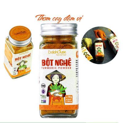 Bột Nghệ Sấy Lạnh Dalahouse 50 Gram, Bột Gia Vị Hữu Cơ Nguyên Chất Công Nghệ Tiêu Chuẩn Châu Âu - Hỗ Trợ Điều Trị Viêm Khớp, Phòng Ngừa Ung Thư, Tốt Cho Tim Mạch, Hỗ Trợ Phòng Ngừa Bệnh Alzheimer, Tốt Cho Gan, Đại Tràng, Hỗ Trợ Giảm Đau