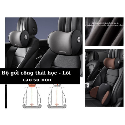 GỐI TỰA ĐẦU TỰA LƯNG XE Ô Tô, Văn Phòng - AWESOME Chất Liệu Cao Su Non Cao Cấp | Mềm Mại, Thoáng Khí, Sang Trọng