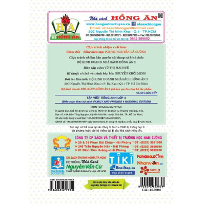 Sách - Tập Viết Tiếng Anh Lớp 4 - Biên Soạn Theo Bộ Sách Family And Friends 4 National Edition - Hồng Ân
