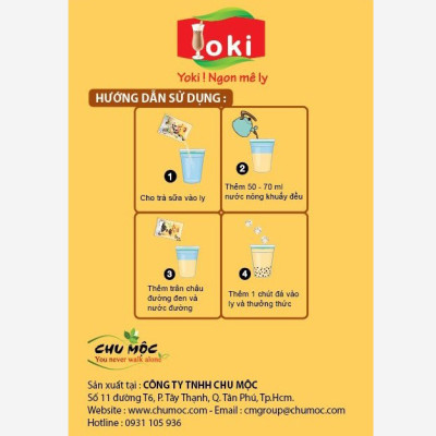 1 set Trà sữa Trân châu đường đen Yoki 50g