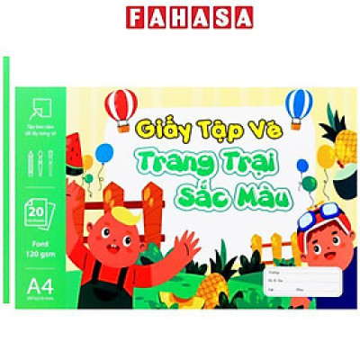 Tập Vẽ A4 - 40 Trang 120gsm - The Sun - Trang Trại Sắc Màu