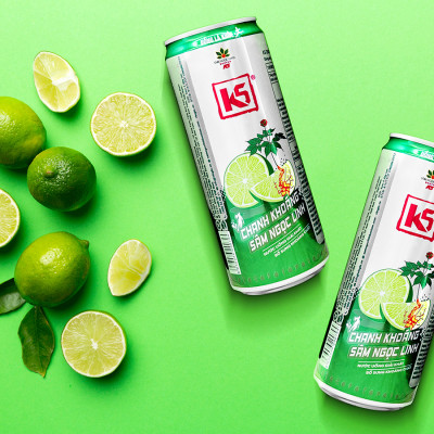 Nước Tăng Lực K5 Sâm Ngọc Linh Thùng 24 Lon Vị Chanh Khoáng (320ml/Lon)