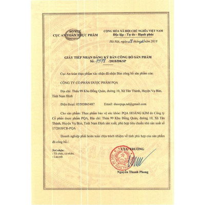 Hoàng Kim PQA Giúp Bổ Phế, Giảm Ho, Long Đờm Và Viêm Phổi Tắc Nghẽn Mãn Tính Hộp 10 Ống