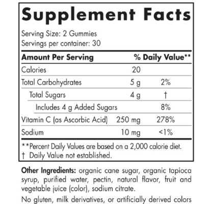 Kẹo dẻo Vitamin C Nordic Naturals giúp tăng cường miễn dịch và sức đề kháng, 250mg, hộp 60 viên - Hàng Chính Hãng