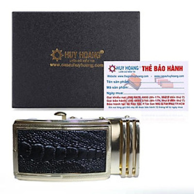 HC9408 - Đầu khóa da đà điểu Huy Hoàng 3,5 phân đầu vàng màu nâu đỏ