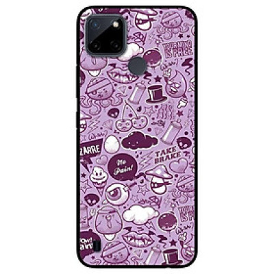 Ốp lưng dành cho Realme C21Y - Realme C25Y mẫu Hoạ Tiết Nâu Tím