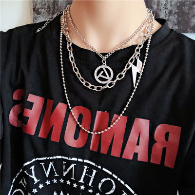 Vòng cổ nam nữ titan 3 lớp ngẫu hứng tia set phối đồ cá tính