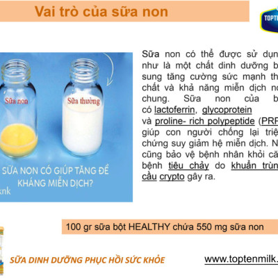 Sữa bột tăng cân,hổ trợ tiêu hóa healthy 800g topten milk