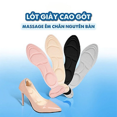 Miếng Lót Giảm Size Cho Giày Bị Rộng Cao Cấp MÀU ĐEN 2 Miếng Lót Giày Cao Gót Mũi Tròn Giúp Giảm Size Vải Thoáng Khí Và Êm Chân 2 Cặp
