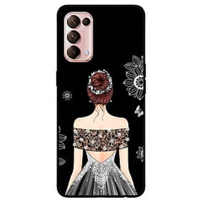 Ốp lưng dành cho Oppo Reno 5 mẫu Cô Gái Váy Xám