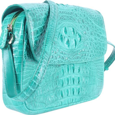 Túi Xách Da Cá Sấu Huy Hoàng Hộp Vuông HT6211 (20 x 37 cm)  - Xanh Dương
