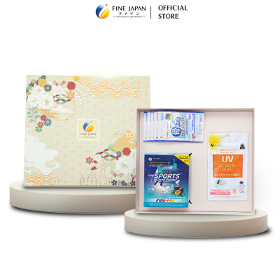 [Hộp quà Tết 2023] FUJI TẾT BÌNH AN Fine Japan cho người phụ nữ bạn yêu (bổ sung điện giải, canxi cá tuyết, viên uống chống nắng)