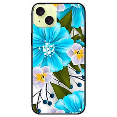 Ốp lưng dành cho Iphone 15 - Iphone 15 Plus - Iphone 15 Pro - Iphone 15 Pro Max - Hoa Xanh Trắng
