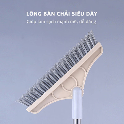 Combo Dọn Nhà 3 Món : Chổi Chà Cọ Nhà Vệ Sinh + Chổi Quét Trần Nhà + Bàn Chải Khe Hẹp - Hãng dododios