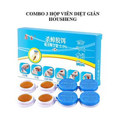 Combo 3 hộp thuốc diệt gián sinh học Housheng, diệt tận gốc tất cả các loại gián, hiệu quả, an toàn.