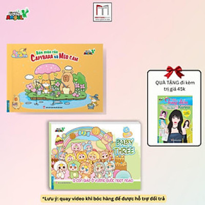 Sách Tô Màu - Bốn Mùa Của Capybara Và Mèo Cam + Baby Three 12 Con Giáp ở Vương Quốc Ngọt Ngào - Combo 2 Cuốn - Minh Thắng