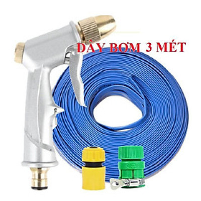 ️Evoucher Bộ dây vòi xịt nước rửa xe, tưới cây , tăng áp 3 lần, loại 3m, 5m 206701Qđầu đồng, cút+  túi đựng bút
