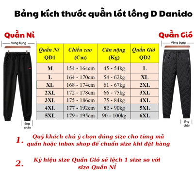 Quần gió lót lông QD2 ấm áp thời trang cho nam, Quần nỉ jogger lót lông QD1 sang trọng và dày dặn D Danido