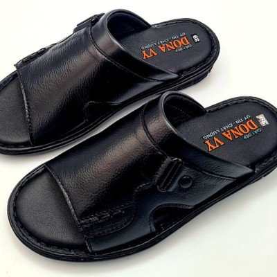 DÉP QUAI NGANG NAM DA BÒ TỰ NHIÊN DONAVY CAO CẤP 3 Ô VUÔNG CÓ KHUY CHỐNG RỈ SÉT, ĐẾ SIÊU NHẸ DONAVY3V