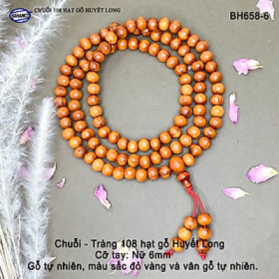 Chuỗi vòng cổ/vòng tay 2in1 gỗ Huyết Long thấu quang (BH658) An Yên - Thịnh Vượng - Bracelet of HAHANCO