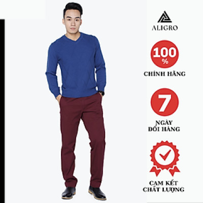 Quần kaki nam quần thô ALIGRO trơn màu đỏ đô co giãn tốt chất liệu kaki bền đẹp chuẩn dáng form slimfit tôn dáng ALGK015