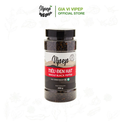Tiêu Đen Hạt Tự Nhiên Vipep Hũ Nhựa 250g