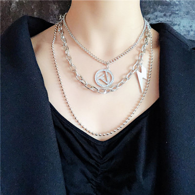 Vòng cổ nam nữ titan 3 lớp ngẫu hứng tia set phối đồ cá tính