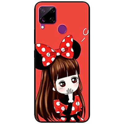 Ốp lưng dành cho Realme C15 mẫu Cô Gái Đầm Chấm Bi