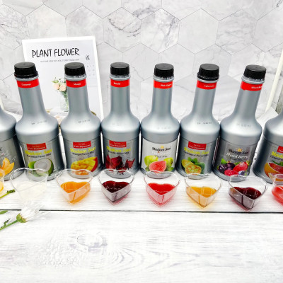 Mứt trái cây pha chế Madamsun vị Atiso đỏ (Roselle Puree Mix) chai 1L - Hàng nhập khẩu Malaysia