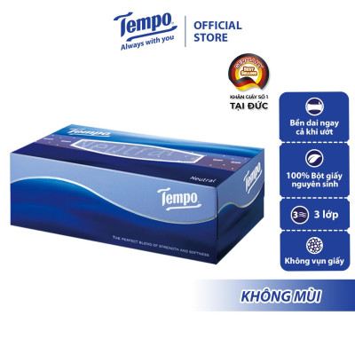 [COMBO 2 HỘP] Khăn giấy rút cao cấp Tempo - 4 lớp bền dai, an toàn cho da - Thương hiệu Đức