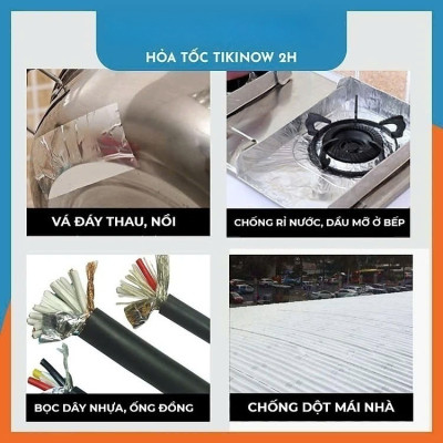 5cm x 30mét Băng Keo Giấy Bạc Nhôm Chịu Nhiệt Chống Nước Để Vá Thau Rổ, Chống Thấm Nhà Bếp Vá Ống Nước Thau Chậu