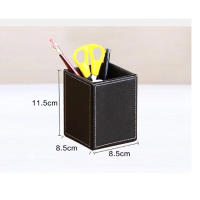 Cốc cắm bút đơn bằng da cap cấp