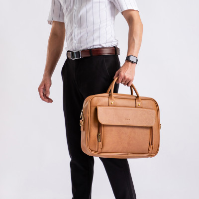 Cặp công sở Trita ( Thời trang nam đựng vừa laptop 14 inch - Cặp da TCA6 )