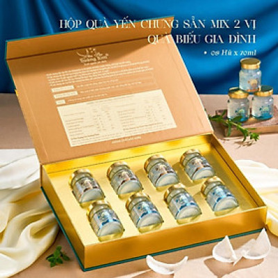 Hộp Quà Tổ Yến Chưng Mix Vị ( 4 hũ kiêng/ 4 hũ phèn x 70ml)